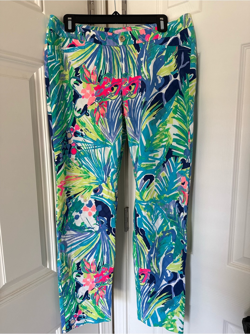 Lilly Pulitzer Ladies Kelly Ankle Pant, Tropical - Blue, Green, Pink